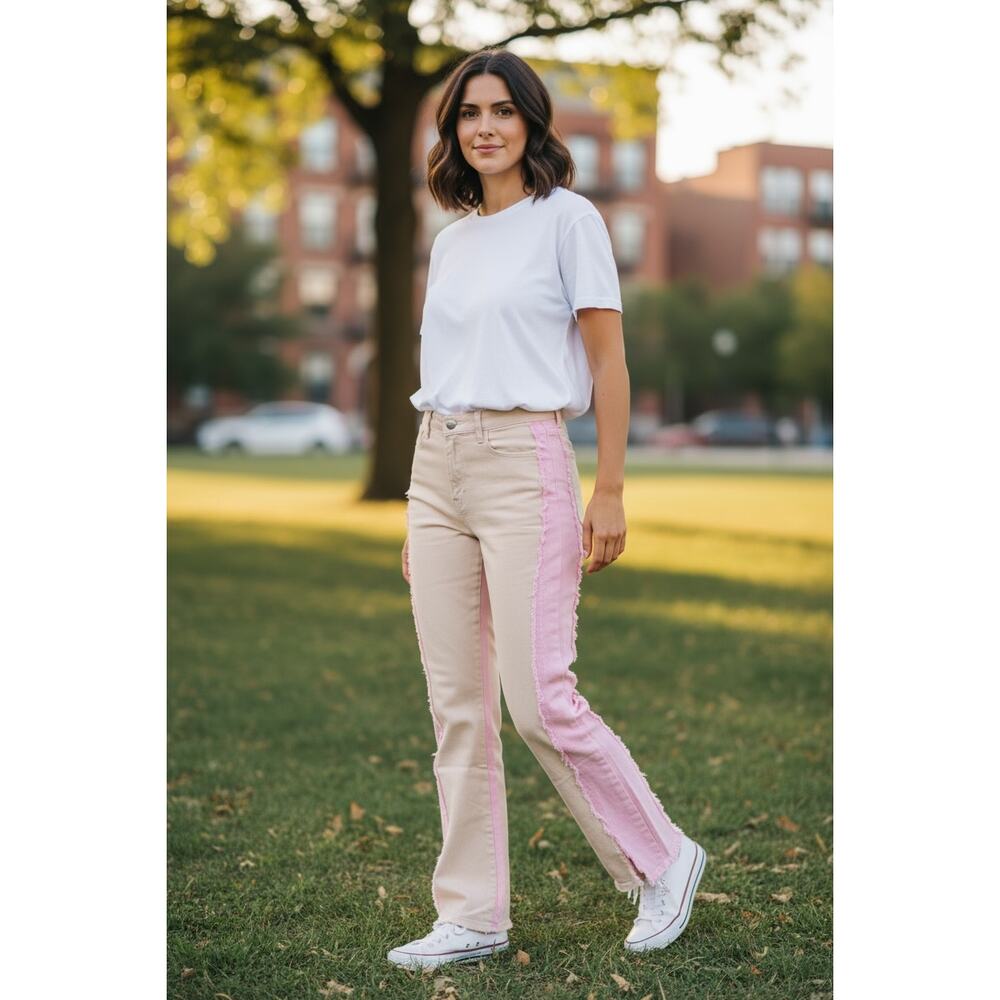 Pol Jeans Pink two toned flare Denim Size M